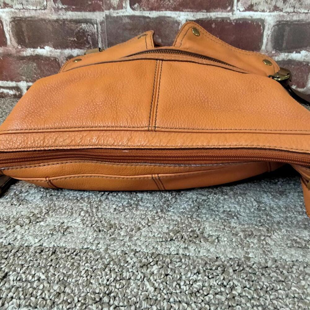 Fossil Long Live Vintage 1954 Orange Leather Explorer Foldover Crossbody Bag - Picture 6 of 11